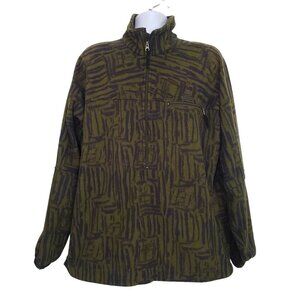 Vintage 90s Nike ACG Fleece Pullover 1/4 Zip Abstract Sweatshirt Mens Size XL